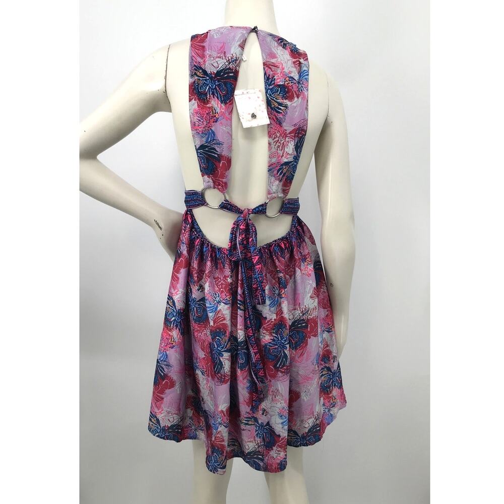 Free People Purple Combo Daydreamin Halter Mini Dress M - Picture 6 of 13